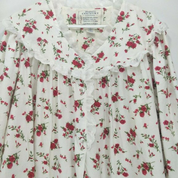Authentic Country Cottons Victorias Secret Cottagecore Long Nightgown  Size-M /L - Picture 3 of 8